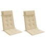 Cojines de silla con respaldo alto 2 uds tela Oxford beige en Decoración | Comprar online en Foru.es
