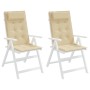 Cojines de silla con respaldo alto 2 uds tela Oxford beige en Decoración | Comprar online en Foru.es