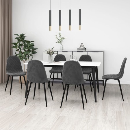 Sillas de comedor 6 unidades terciopelo gris oscuro de vidaXL, Sillas de comedor - Ref: Foro24-3082882, Precio: 324,11 €, Des...