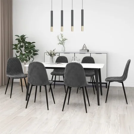 Sillas de comedor 6 unidades terciopelo gris oscuro de vidaXL, Sillas de comedor - Ref: Foro24-3082882, Precio: 318,52 €, Des...