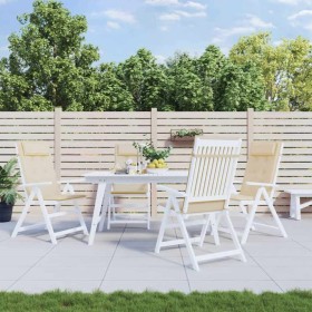 Cojines de silla con respaldo alto 4 uds tela Oxford beige en Decoración | Comprar online en Foru.es