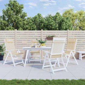 Cojines de silla con respaldo alto 4 uds tela Oxford beige en Decoración | Comprar online en Foru.es