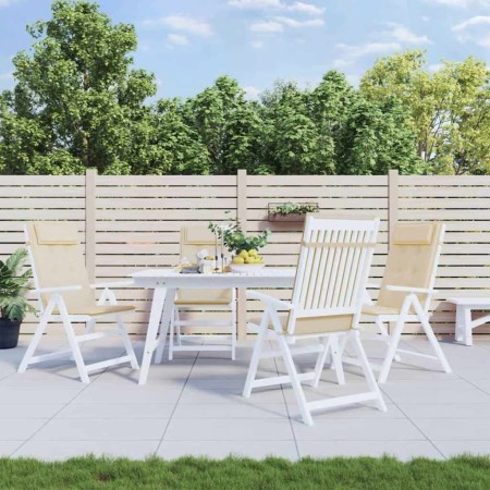 Cojines de silla con respaldo alto 4 uds tela Oxford beige en Decoración | Comprar online en Foru.es