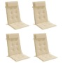 Cojines de silla con respaldo alto 4 uds tela Oxford beige en Decoración | Comprar online en Foru.es