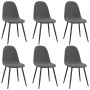 Sillas de comedor 6 unidades terciopelo gris oscuro de vidaXL, Sillas de comedor - Ref: Foro24-3082882, Precio: 324,11 €, Des...