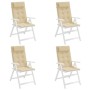 Cojines de silla con respaldo alto 4 uds tela Oxford beige en Decoración | Comprar online en Foru.es