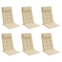 Cojines de silla con respaldo alto 6 uds tela Oxford beige en Decoración | Comprar online en Foru.es