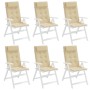 Cojines de silla con respaldo alto 6 uds tela Oxford beige en Decoración | Comprar online en Foru.es