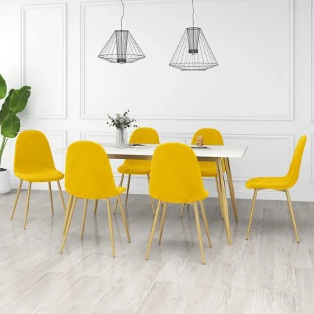 Sillas de comedor 6 uds terciopelo amarillo mostaza de vidaXL, Sillas de comedor - Ref: Foro24-3082877, Precio: 324,64 €, Des...