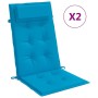 Cojines de silla con respaldo alto 2 uds tela Oxford azul claro en Decoración | Comprar online en Foru.es