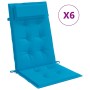 Cojines de silla con respaldo alto 6 uds tela Oxford azul claro en Decoración | Comprar online en Foru.es
