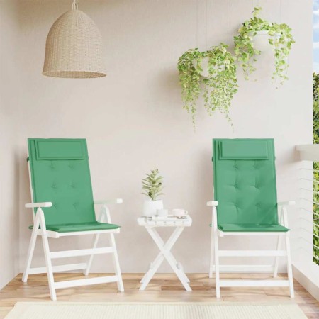 Cojines de silla con respaldo alto 2 uds tela Oxford verde en Decoración | Comprar online en Foru.es