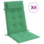 Cojines de silla con respaldo alto 4 uds tela Oxford verde en Decoración | Comprar online en Foru.es