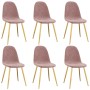 Sillas de comedor 6 unidades terciopelo rosa de vidaXL, Sillas de comedor - Ref: Foro24-3082874, Precio: 341,90 €, Descuento: %