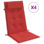 Cojines de silla con respaldo alto 4 uds tela Oxford rojo en Decoración | Comprar online en Foru.es