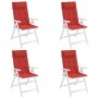 Cojines de silla con respaldo alto 4 uds tela Oxford rojo en Decoración | Comprar online en Foru.es