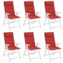 Cojines de silla con respaldo alto 6 uds tela Oxford rojo en Decoración | Comprar online en Foru.es