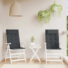 Cojines de silla con respaldo alto 2 uds tela Oxford negro en Decoración | Comprar online en Foru.es