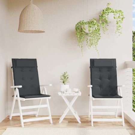 Cojines de silla con respaldo alto 2 uds tela Oxford negro en Decoración | Comprar online en Foru.es