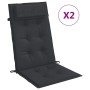 Cojines de silla con respaldo alto 2 uds tela Oxford negro en Decoración | Comprar online en Foru.es
