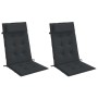 Cojines de silla con respaldo alto 2 uds tela Oxford negro en Decoración | Comprar online en Foru.es