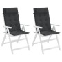 Cojines de silla con respaldo alto 2 uds tela Oxford negro en Decoración | Comprar online en Foru.es