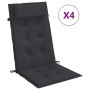 Cojines de silla con respaldo alto 4 uds tela Oxford negro en Decoración | Comprar online en Foru.es