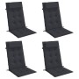 Cojines de silla con respaldo alto 4 uds tela Oxford negro en Decoración | Comprar online en Foru.es