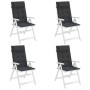 Cojines de silla con respaldo alto 4 uds tela Oxford negro en Decoración | Comprar online en Foru.es