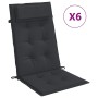 Cojines de silla con respaldo alto 6 uds tela Oxford negro en Decoración | Comprar online en Foru.es