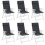 Cojines de silla con respaldo alto 6 uds tela Oxford negro en Decoración | Comprar online en Foru.es