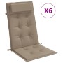 Cojines de silla con respaldo alto 6 uds tela Oxford gris taupe en Decoración | Comprar online en Foru.es