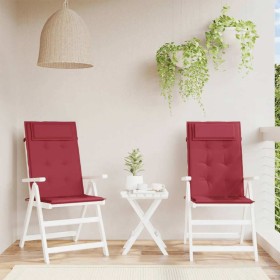 Cojines de silla con respaldo alto 2 uds tela Oxford rojo tinto en Decoración | Comprar online en Foru.es