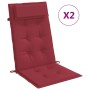 Cojines de silla con respaldo alto 2 uds tela Oxford rojo tinto en Decoración | Comprar online en Foru.es