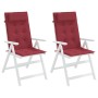 Cojines de silla con respaldo alto 2 uds tela Oxford rojo tinto en Decoración | Comprar online en Foru.es