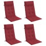 Cojines de silla con respaldo alto 4 uds tela Oxford rojo tinto en Decoración | Comprar online en Foru.es