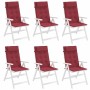 Cojines de silla con respaldo alto 6 uds tela Oxford rojo tinto en Decoración | Comprar online en Foru.es