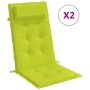 Cojines de silla respaldo alto 2 uds tela Oxford verde brillo en Decoración | Comprar online en Foru.es