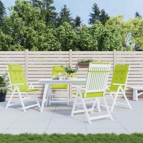 Cojines de silla respaldo alto 4 uds tela Oxford verde brillo en Decoración | Comprar online en Foru.es