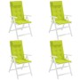 Cojines de silla respaldo alto 4 uds tela Oxford verde brillo en Decoración | Comprar online en Foru.es