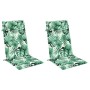 Cojines silla respaldo alto 2 uds tela Oxford estampado hojas en Decoración | Comprar online en Foru.es