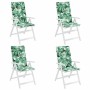 Cojines silla respaldo alto 4 uds tela Oxford estampado hojas en Decoración | Comprar online en Foru.es
