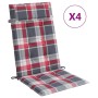 Cojines de silla respaldo alto 4 uds tela Oxford a cuadros rojo en Decoración | Comprar online en Foru.es