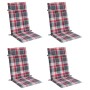 Cojines de silla respaldo alto 4 uds tela Oxford a cuadros rojo en Decoración | Comprar online en Foru.es