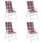 Cojines de silla respaldo alto 4 uds tela Oxford a cuadros rojo en Decoración | Comprar online en Foru.es
