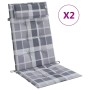 Cojines de silla respaldo alto 2 uds tela Oxford a cuadros gris en Decoración | Comprar online en Foru.es