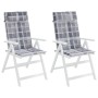 Cojines de silla respaldo alto 2 uds tela Oxford a cuadros gris en Decoración | Comprar online en Foru.es