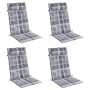 Cojines de silla respaldo alto 4 uds tela Oxford a cuadros gris en Decoración | Comprar online en Foru.es