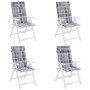 Cojines de silla respaldo alto 4 uds tela Oxford a cuadros gris en Decoración | Comprar online en Foru.es