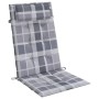 Cojines de silla respaldo alto 4 uds tela Oxford a cuadros gris en Decoración | Comprar online en Foru.es